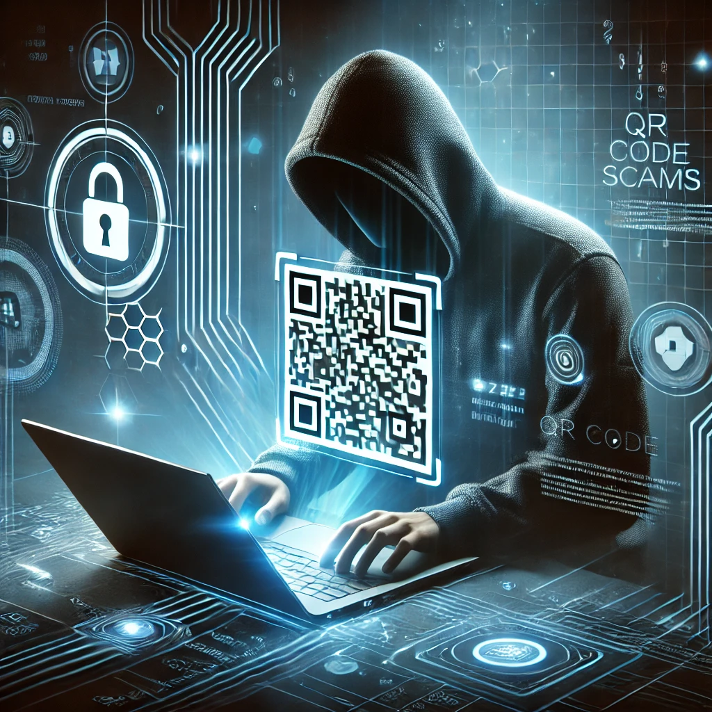 Ciberdelincuente utilizando QRishing